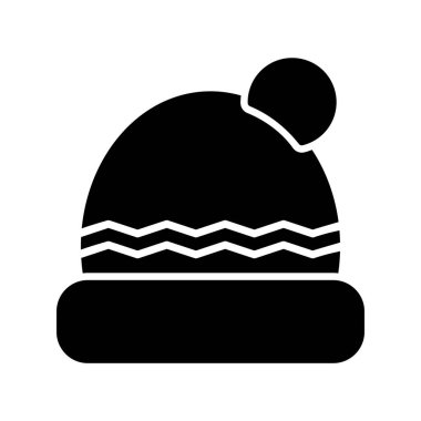 Şapka Glyph Vektör Simgesi Tasarımı