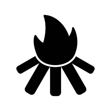 Şenlik Ateşi Kabartma Vektör Simgesi Tasarımı