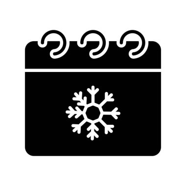 Takvim Glyph Vektör Simgesi Tasarımı