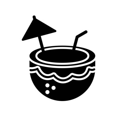 Hindistan cevizi Kabartma Vektör Simgesi Tasarımı