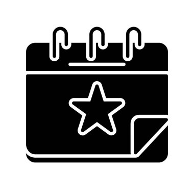  Takvim Glyph Vektör Simgesi Tasarımı