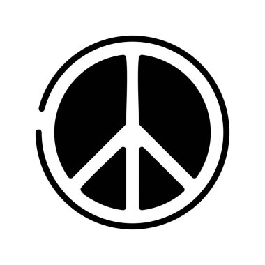 Barış İşareti Glyph Vektör Simgesi Tasarımı