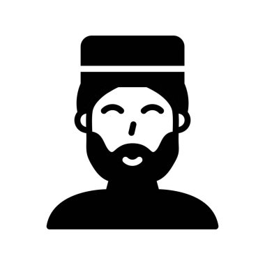 Müslüman Adam Kabartma Vektör Simgesi Tasarımı