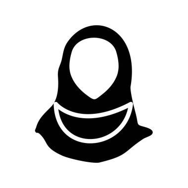 Müslüman Kadın Kabartma Vektör Simgesi Tasarımı