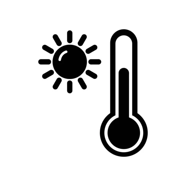 Glifo Temperatura Verano Vector Icono Desig — Archivo Imágenes Vectoriales