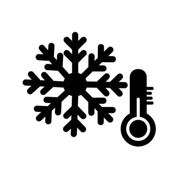 Hőmérséklet Glyph Vektor Ikon Desig — Stock Vector
