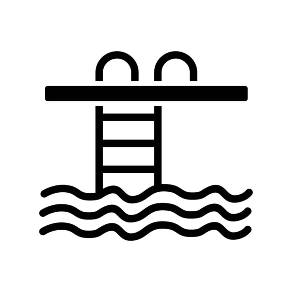 Плавательный Бассейн Glyph Vector Icon Desig — стоковый вектор