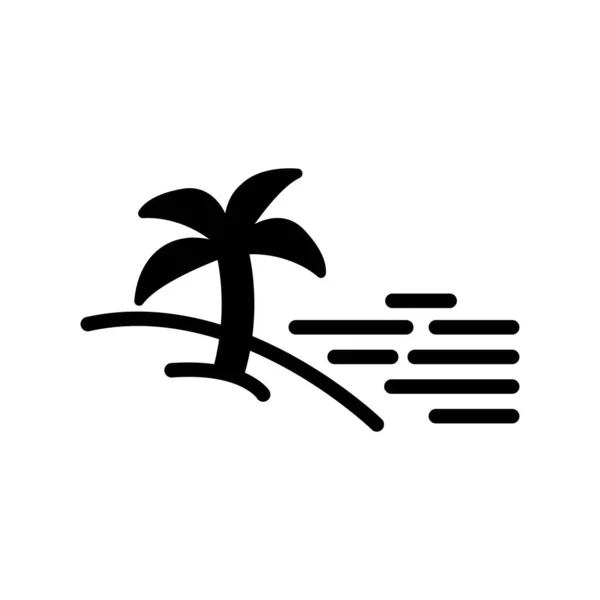 Pantai Glyph Vector Icon Desig - Stok Vektor