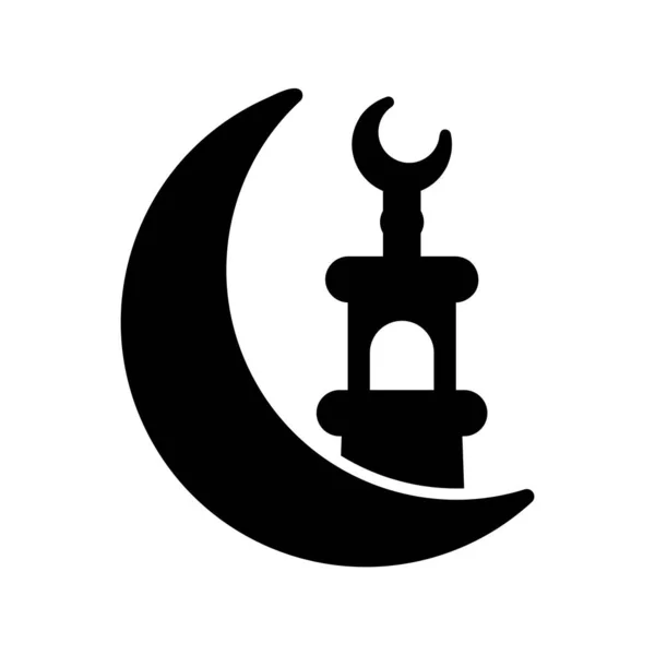 Mosque Glyph Vector Icon Desig — Stock Vector