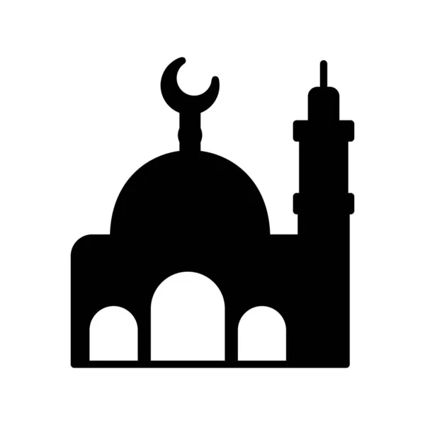 Ikon Vektor Masjid Glyph Desig - Stok Vektor