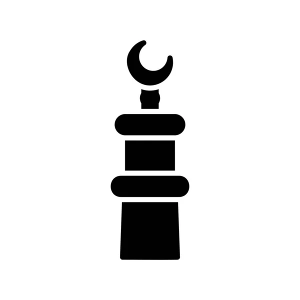 Minaret Glyph Vektör Simgesi Tasarımı — Stok Vektör