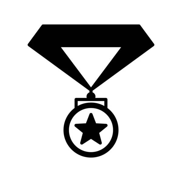 Медаль Векторная Икона Глифа — стоковый вектор
