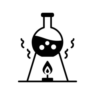 Deney Kabartma Vektörü Simgesi Tasarımı