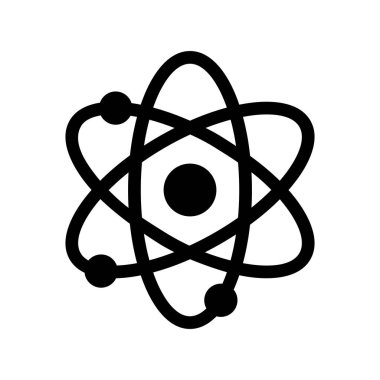  Atom Glyph Vektör Simgesi Tasarımı