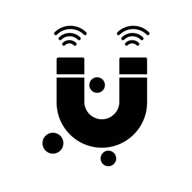 Magnet Glyph Vektör Simgesi Tasarımı