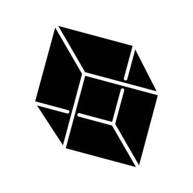 Küp Glyph Vektör Simgesi Tasarımı