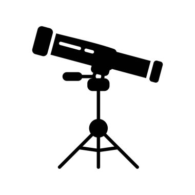 Teleskop Glyph Vektör Simgesi Tasarımı