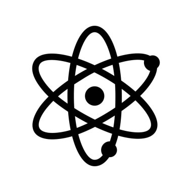 Atom Glyph Vektör Simgesi Tasarımı