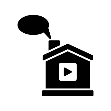 Ev Okulu Kabartma Vektör Simgesi Tasarımı