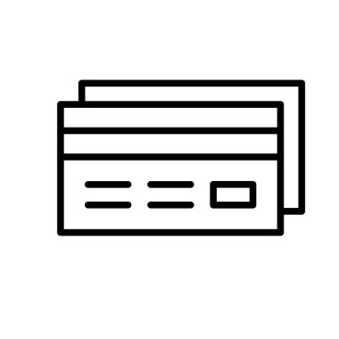 Kredi Kartı Ana Hattı Vektör Simgesi Tasarımı