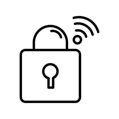 Asma kilit Taslak Vektör Simgesi Tasarımı