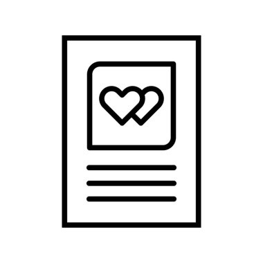 Aşk Mektubu Özet Vektör Simgesi Tasarımı