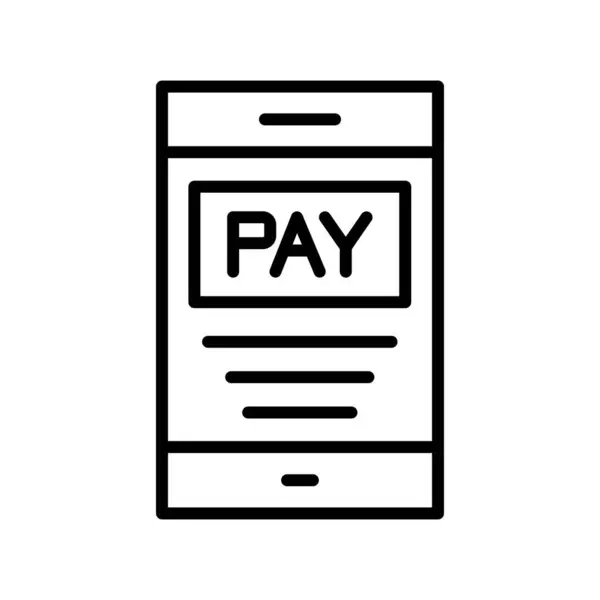 Pay Outline Vector Icon Desig — Stockvektor