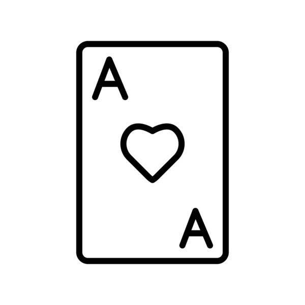 Spielkarte Outline Vector Icon Desig — Stockvektor