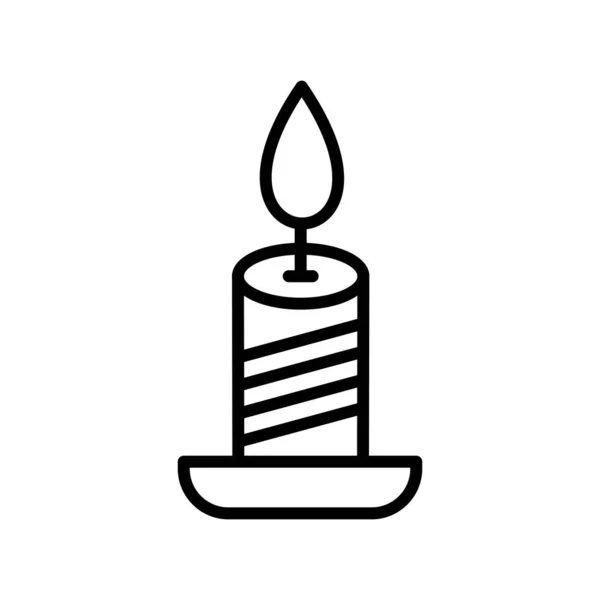 Candle Outline Vector Icon Desig — Stock Vector