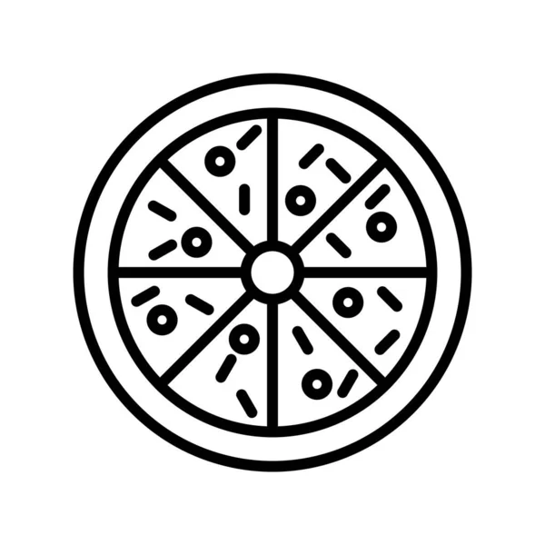 Icône Vectorielle Contour Pizza Desig — Image vectorielle