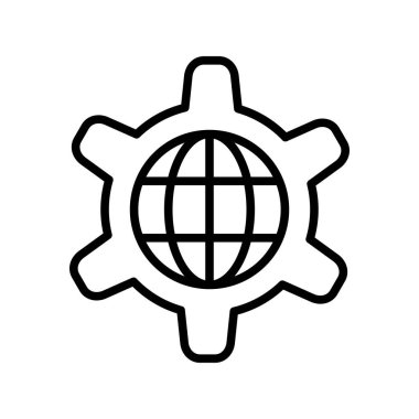 Dünya Dış Hattı Vektör Simgesi Tasarımı