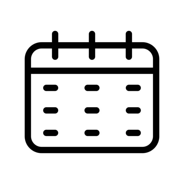 Calendario Outline Icona Vettoriale Desig — Vettoriale Stock