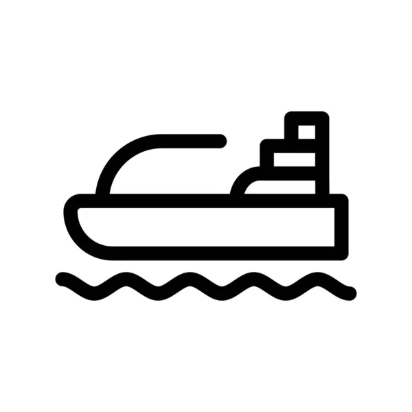 Speed Boat Outline Icona Vettoriale Desig — Vettoriale Stock