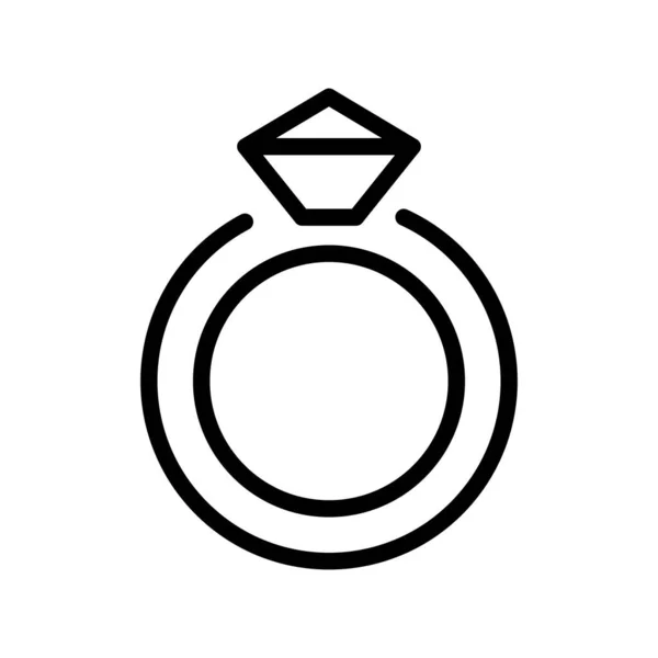 Esküvői Gyűrű Vázlat Vektor Ikon Desig — Stock Vector