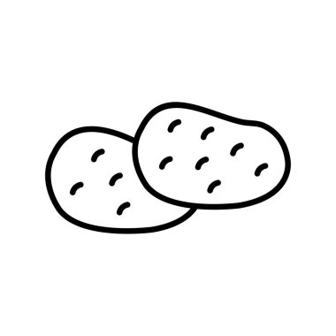 Patates Ana Hattı Vektör Simgesi Tasarımı