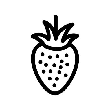 Çilek Özeti Vektör Simgesi Tasarımı