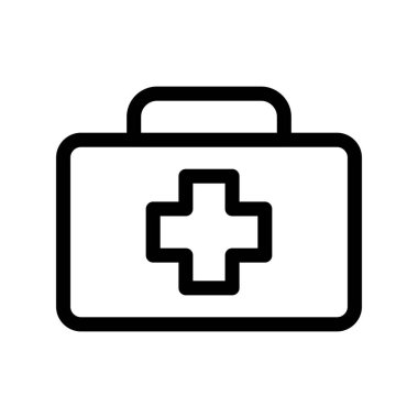 İlk Yardım Kit Ana Hattı Vektör Simgesi Tasarımı