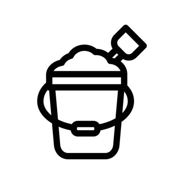 Kum Kovası Taslak Vektör Simgesi Tasarımı