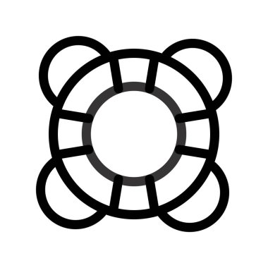  Lifebuoy Ana Hattı Vektör Simgesi Tasarımı