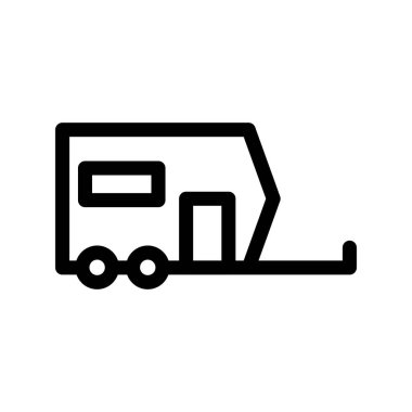 Kamp Van Ana Hattı Vektör Simgesi Tasarımı