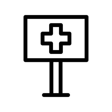 Hastane Yönetim Kurulu Ana Hattı Vektör Simgesi Tasarımı