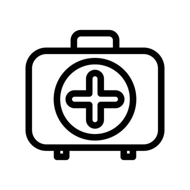 İlk Yardım Kit Ana Hattı Vektör Simgesi Tasarımı