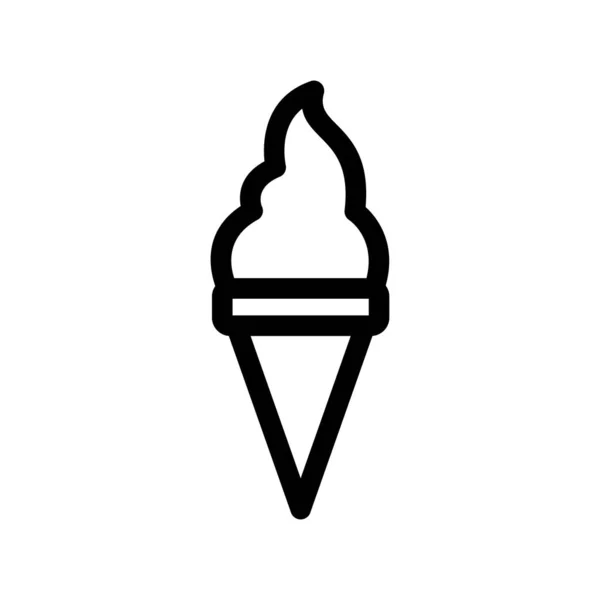 Eiscreme Cone Outline Vector Icon Desig — Stockvektor