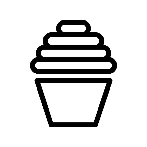 Cupcake Outline Vector Icon Desig — Vector de stock