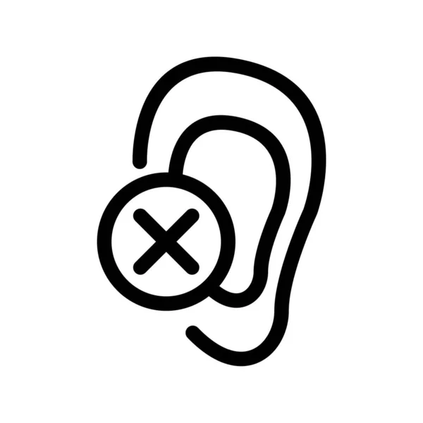 Deaf Outline Vector Icon Dead — стоковый вектор