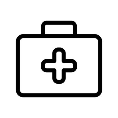 İlk Yardım Kit Ana Hattı Vektör Simgesi Tasarımı