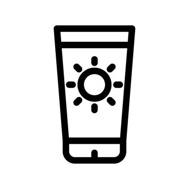 Güneş Kremi Ana Hattı Vektör Simgesi Tasarımı