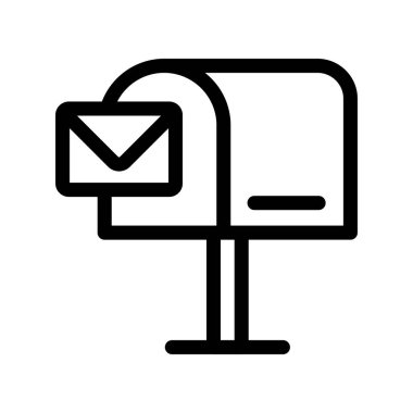 Posta Kutusu Taslak Vektör Simgesi Tasarımı