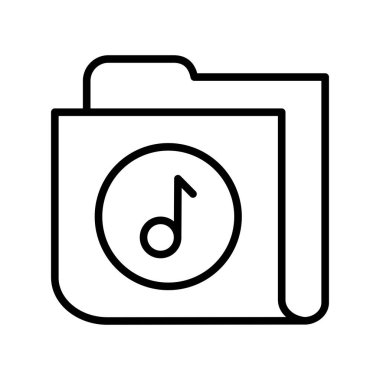 Müzik Dizini Ana Hattı Vektör Simgesi Tasarımı