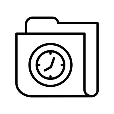 Saat Dizini Taslak Vektör Simgesi Tasarımı